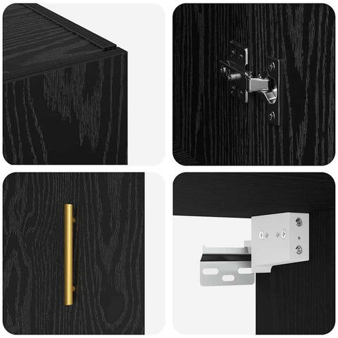 vidaXL Wall Mounted Cabinets 2 pcs Black oak 69.5 x 34 x 90 cm