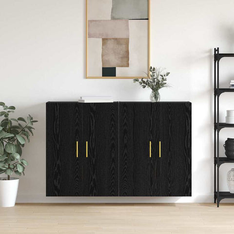 vidaXL Wall Mounted Cabinets 2 pcs Black oak 69.5 x 34 x 90 cm
