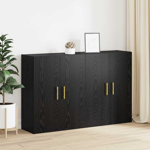 vidaXL Wall Mounted Cabinets 2 pcs Black oak 69.5 x 34 x 90 cm