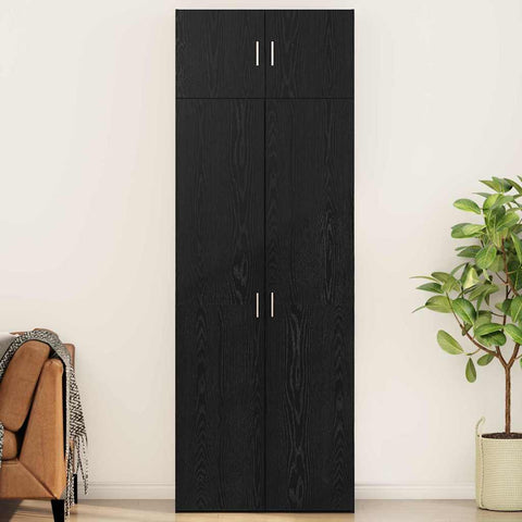 vidaXL Storage Cabinet Black oak 80 x 41 x 225 cm Engineered wood