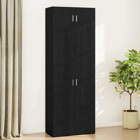 vidaXL Storage Cabinet Black oak 80 x 41 x 225 cm Engineered wood