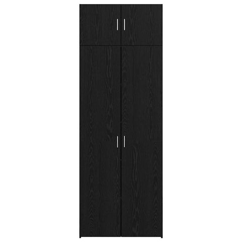 vidaXL Storage Cabinet Black oak 80 x 41 x 225 cm Engineered wood