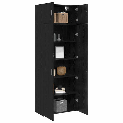 vidaXL Storage Cabinet Black oak 80 x 41 x 225 cm Engineered wood