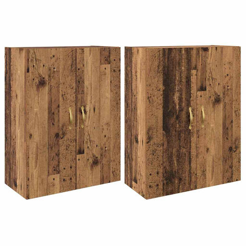 vidaXL Wall Mounted Cabinets 2 pcs Old wood 69.5 x 34 x 90 cm