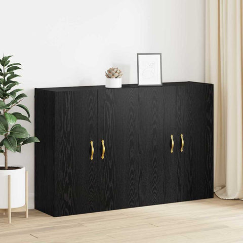 vidaXL Wall Mounted Cabinets 2 pcs Black oak 69.5 x 34 x 90 cm