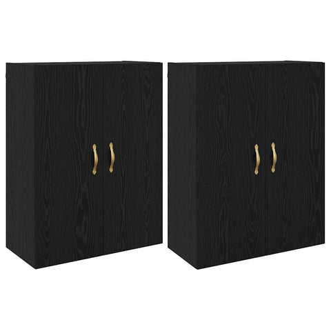 vidaXL Wall Mounted Cabinets 2 pcs Black oak 69.5 x 34 x 90 cm