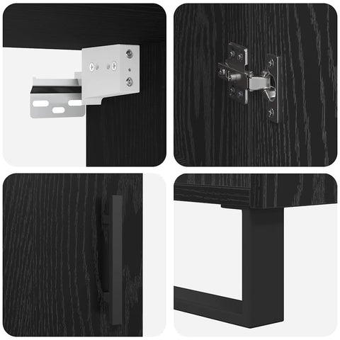 vidaXL Highboard Black oak 69.5 x 34 x 90 cm Engineered wood