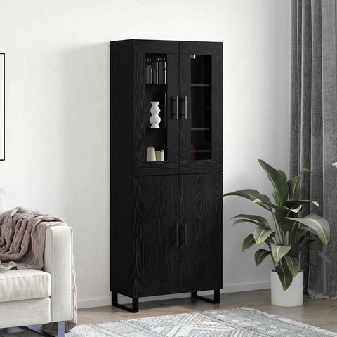 vidaXL Highboard Black oak 69.5 x 34 x 90 cm Engineered wood