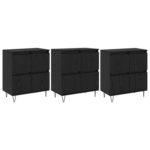 vidaXL Sideboards 3 pcs Black oak 180 x 35 x 70 cm Engineered wood