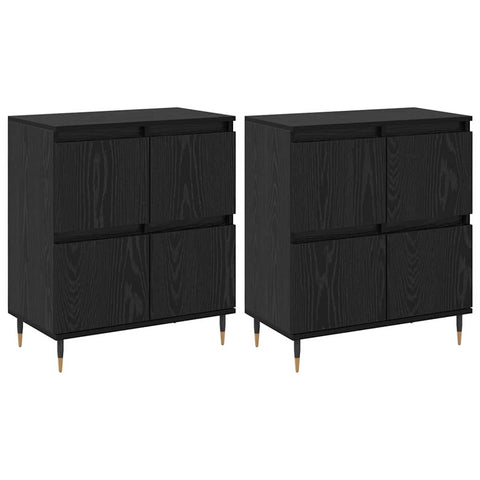 vidaXL Sideboards 2 pcs Black oak 120 x 35 x 70 cm Engineered wood