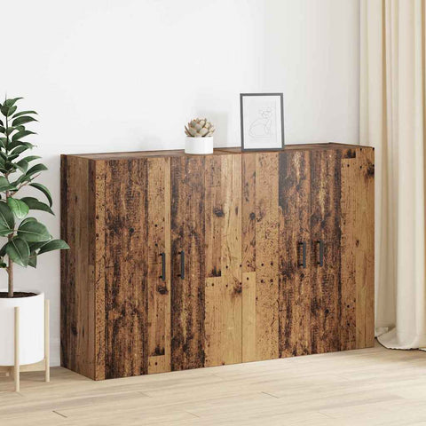 vidaXL Wall Mounted Cabinets 2 pcs Old wood 69.5 x 34 x 90 cm