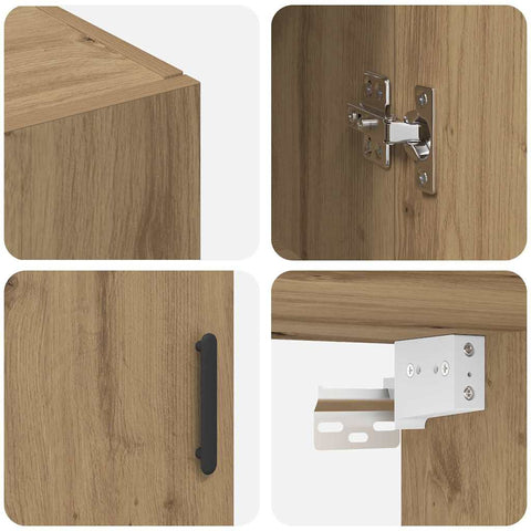 vidaXL Wall Mounted Cabinets 2 pcs Artisan oak 69.5 x 34 x 90 cm