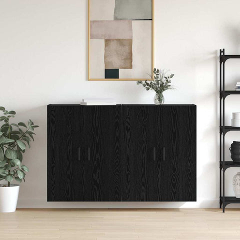 vidaXL Wall Mounted Cabinets 2 pcs Black oak 69.5 x 34 x 90 cm