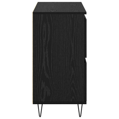 vidaXL Sideboards 2 pcs Black oak 120 x 35 x 70 cm Engineered wood