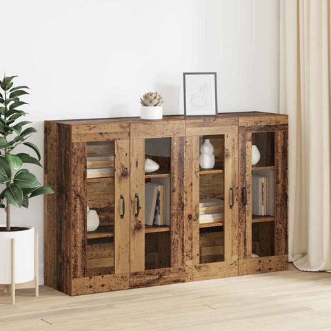 vidaXL Wall Mounted Cabinets 2 pcs Old wood 69.5 x 34 x 90 cm