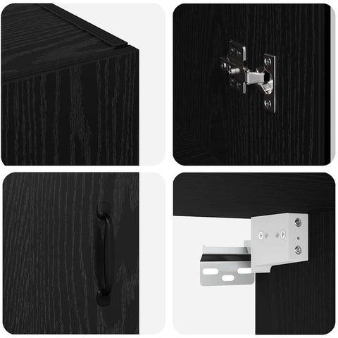 vidaXL Wall Mounted Cabinets 2 pcs Black oak 69.5 x 34 x 90 cm