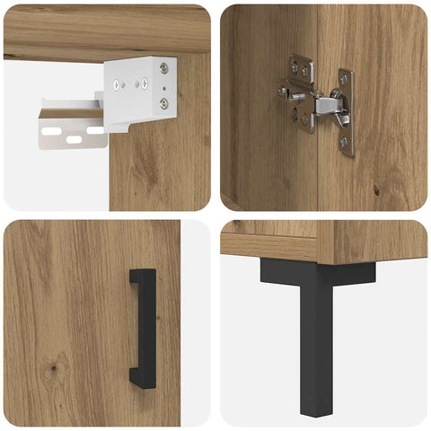 vidaXL Highboard Artisan oak 69.5 x 34 x 180 cm Engineered wood