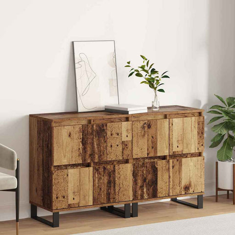 vidaXL Sideboards 2 pcs Old wood 120 x 35 x 70 cm Engineered wood
