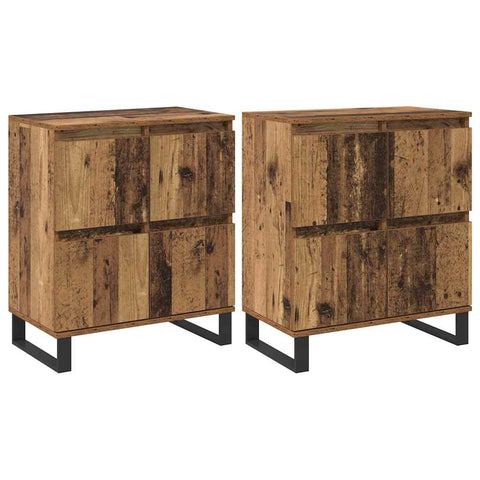 vidaXL Sideboards 2 pcs Old wood 120 x 35 x 70 cm Engineered wood