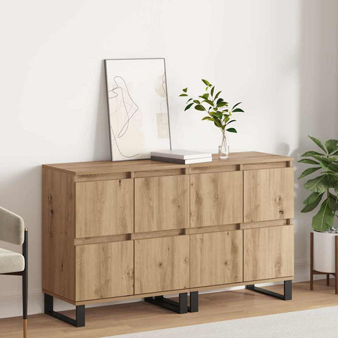 vidaXL Sideboards 2 pcs Artisan oak 120 x 35 x 70 cm Engineered wood
