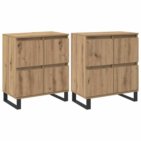 vidaXL Sideboards 2 pcs Artisan oak 120 x 35 x 70 cm Engineered wood