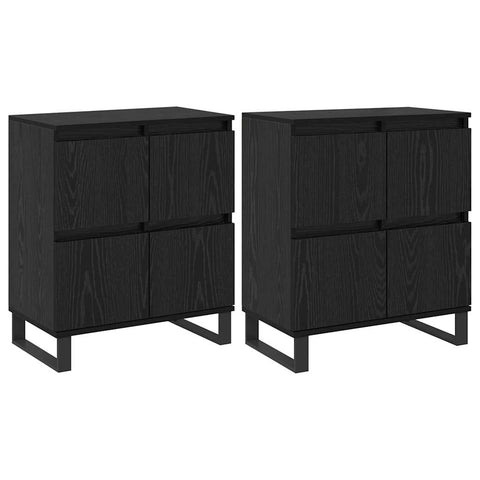 vidaXL Sideboards 2 pcs Black oak 120 x 35 x 70 cm Engineered wood