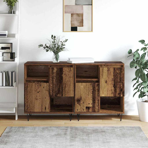 vidaXL Sideboards 2 pcs Old wood 120 x 35 x 70 cm Engineered wood