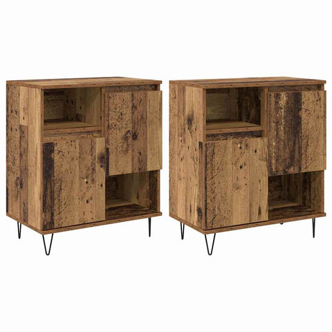 vidaXL Sideboards 2 pcs Old wood 120 x 35 x 70 cm Engineered wood