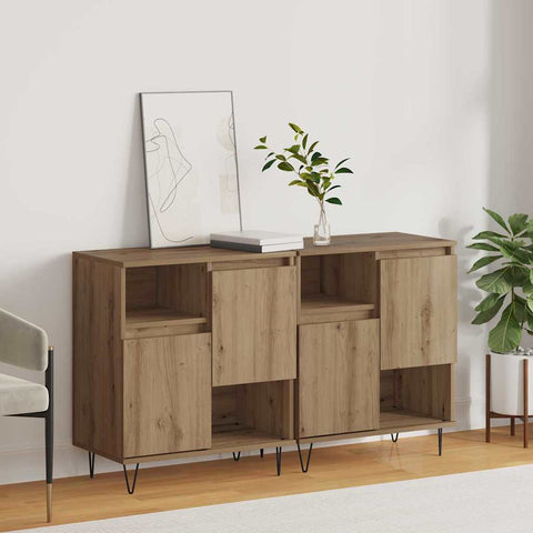vidaXL Sideboards 2 pcs Artisan oak 120 x 35 x 70 cm Engineered wood