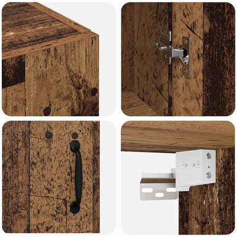 vidaXL Wall Mounted Cabinets 2 pcs Old wood 69.5 x 34 x 90 cm