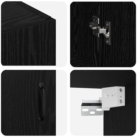 vidaXL Wall Mounted Cabinets 2 pcs Black oak 69.5 x 34 x 90 cm