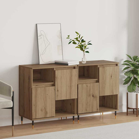 vidaXL Sideboards 2 pcs Artisan oak 120 x 35 x 70 cm Engineered wood