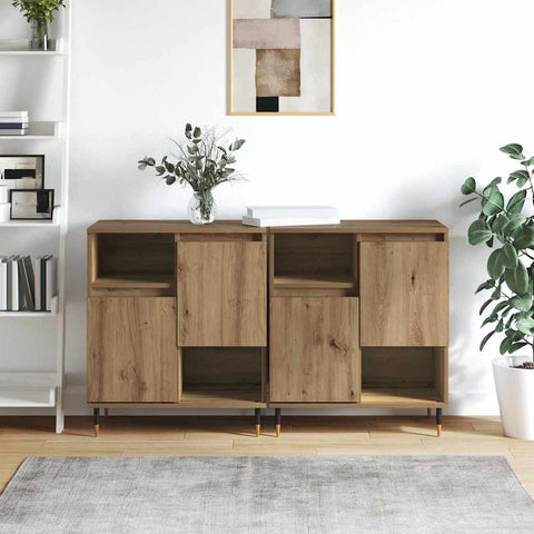 vidaXL Sideboards 2 pcs Artisan oak 120 x 35 x 70 cm Engineered wood