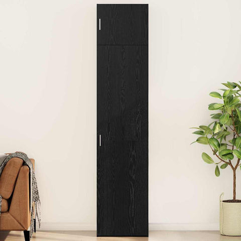 vidaXL Storage Cabinet with Shelf Other with Storage with Door Black oak Engineered wood