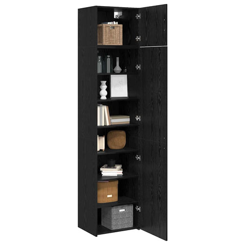 vidaXL Storage Cabinet with Shelf Other with Storage with Door Black oak Engineered wood