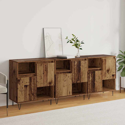 vidaXL Sideboards 3 pcs Old wood 180 x 35 x 70 cm Engineered wood