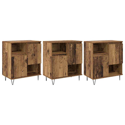 vidaXL Sideboards 3 pcs Old wood 180 x 35 x 70 cm Engineered wood