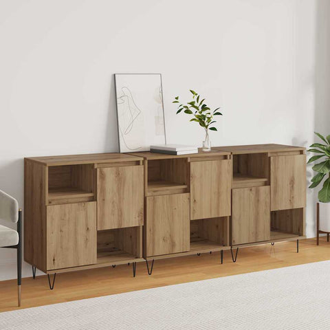 vidaXL Sideboards 3 pcs Artisan oak 180 x 35 x 70 cm Engineered wood