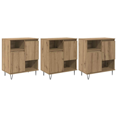 vidaXL Sideboards 3 pcs Artisan oak 180 x 35 x 70 cm Engineered wood