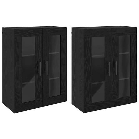 vidaXL Wall Mounted Cabinets 2 pcs Black oak 69.5 x 34 x 90 cm