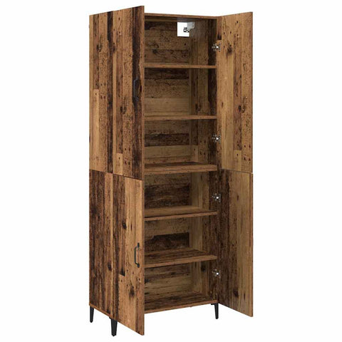 vidaXL Highboard 2 pcs Old wood 69.5 x 34 x 180 cm Engineered wood