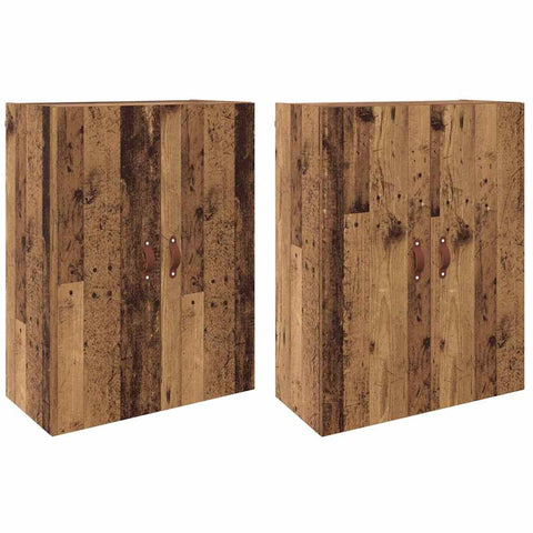 vidaXL Wall Mounted Cabinets 2 pcs Old wood 69.5 x 34 x 90 cm