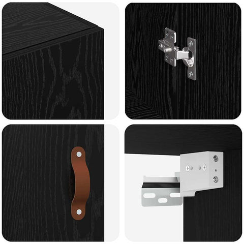 vidaXL Wall Mounted Cabinets 2 pcs Black oak 69.5 x 34 x 90 cm