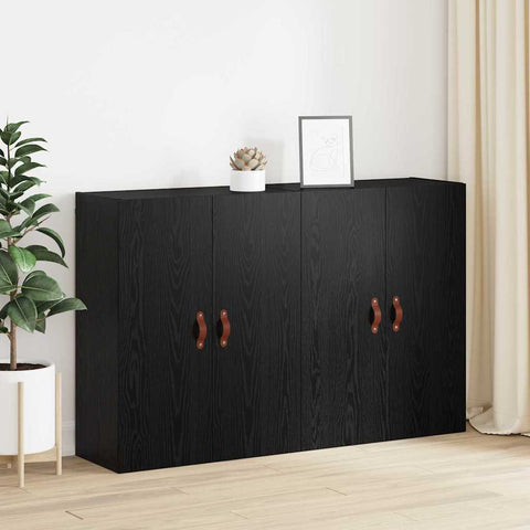 vidaXL Wall Mounted Cabinets 2 pcs Black oak 69.5 x 34 x 90 cm