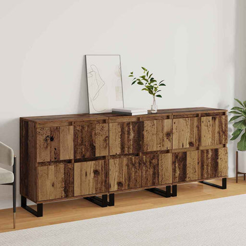 vidaXL Sideboards 3 pcs Old wood 180 x 35 x 70 cm Engineered wood