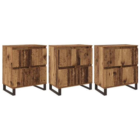 vidaXL Sideboards 3 pcs Old wood 180 x 35 x 70 cm Engineered wood