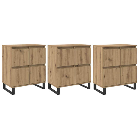 vidaXL Sideboards 3 pcs Artisan oak 180 x 35 x 70 cm Engineered wood