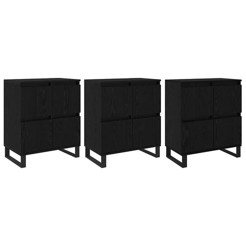 vidaXL Sideboards 3 pcs Black oak 180 x 35 x 70 cm Engineered wood