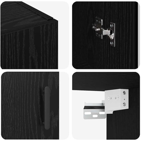 vidaXL Wall Mounted Cabinets 2 pcs Black oak 69.5 x 34 x 90 cm