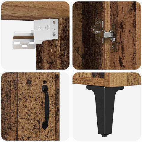 vidaXL Highboard 2 pcs Old wood 69.5 x 34 x 180 cm Engineered wood